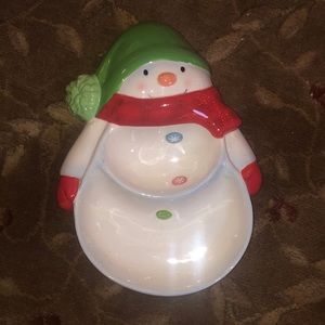 Hallmark Snowman 2 section dish, by Santa & Co.